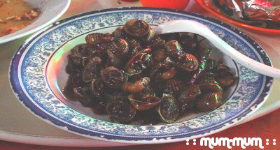 Fried Cockles in Soy Sauce and Chillies